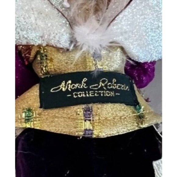Mark Roberts Fairy Wizard Elf Santa Figurine Decor Purple/Gold Velvet Stars Bell - Picture 4 of 8